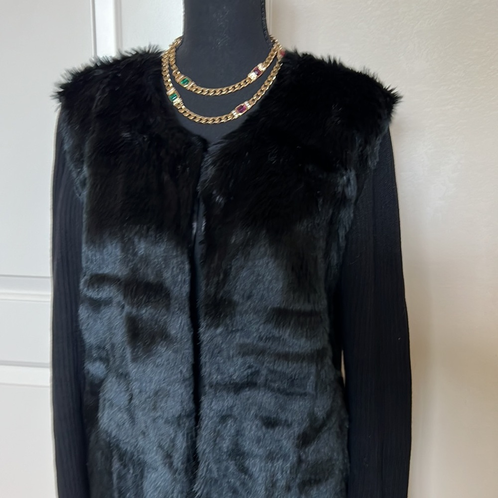 Fabulous Furs faux fur sweater jacket